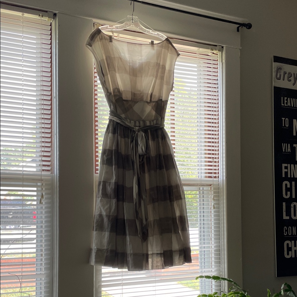 Elegant Checkered Dress in Black and White